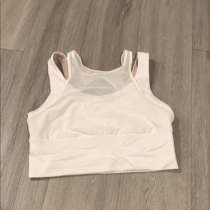 Crop white mesh bra